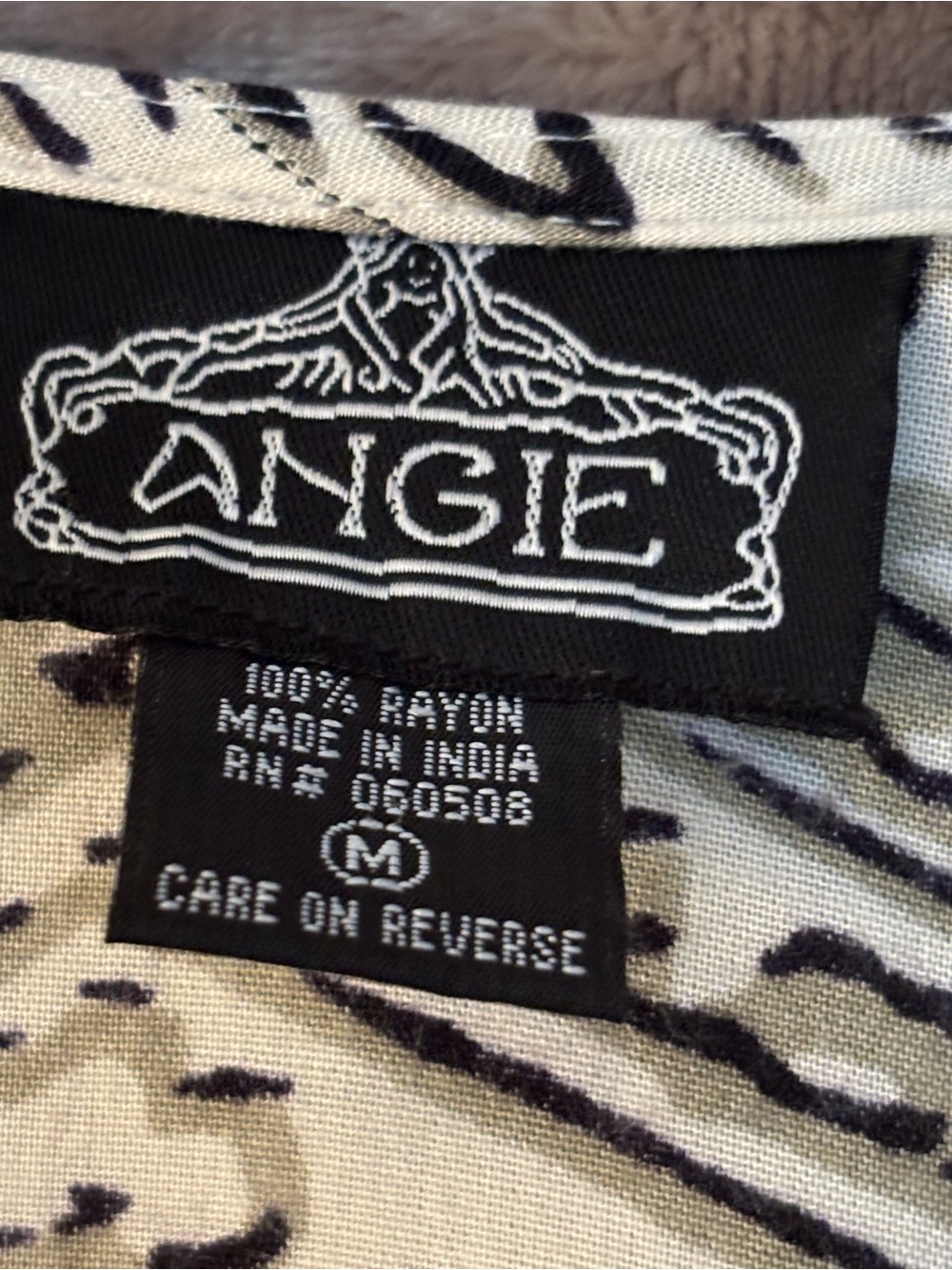 Angie Dress Women’s Size M Black and White Animal Print top of Dress - Picture 9 of 10